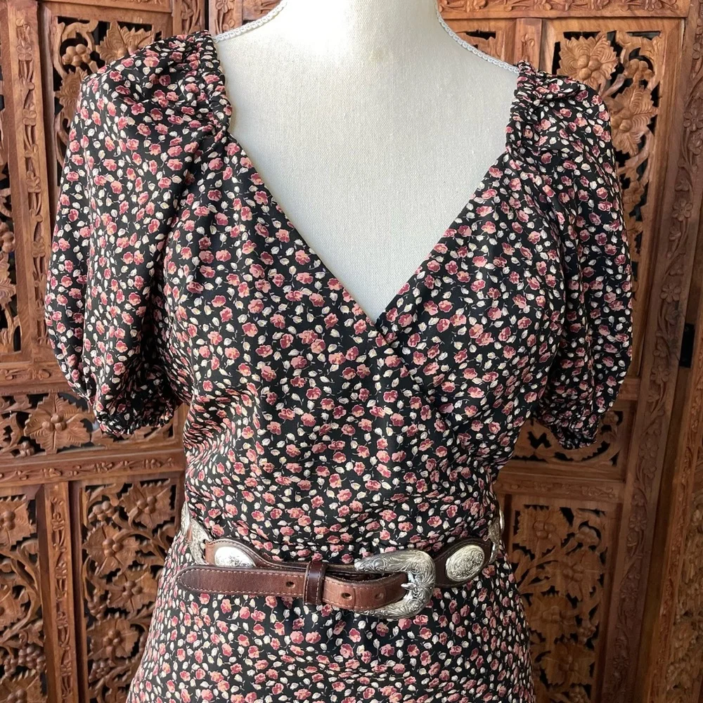 RESET Floral Ditsy Puff-Sleeve Mini Dress - Picture 2 of 10